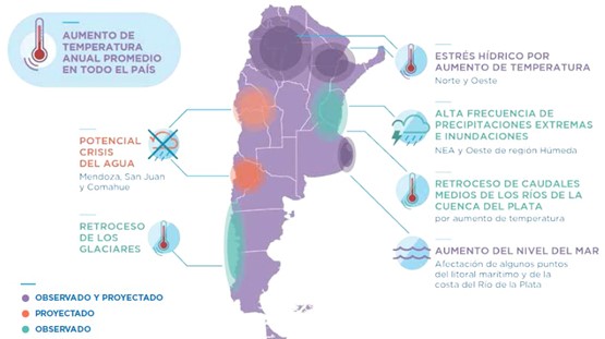 mapa argentina cambio climático